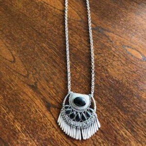 Boho silver necklace